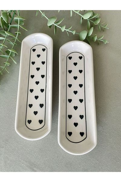 QUEEN Black Heart Double Olive Holder Presentation Plate