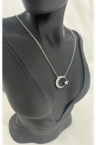 ESDE قلادة مطلية بالذهب على شكل نجمة القمر لا تفقد بريقها الفولاذي