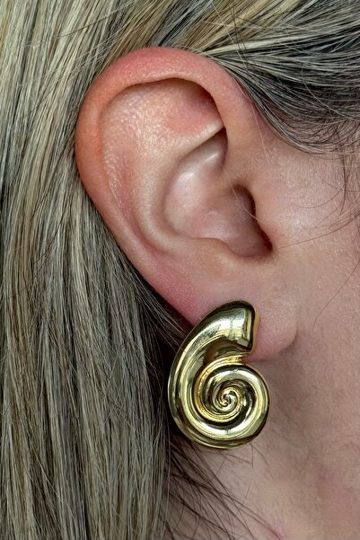 Beca Atelier Golden Seashell Çelik Küpe
