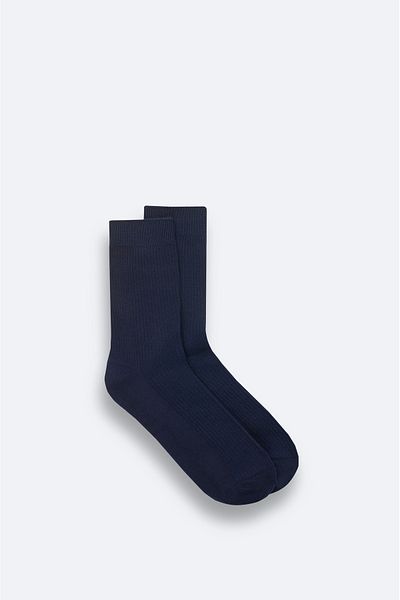 Avva Ανδρικές κάλτσες Navy Blue βαμβακερές με ραβδώσεις A42y8519