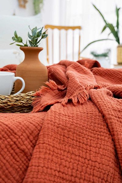 Befera Design 4 Layer Muslin 100% Cotton Double Pique Bedspread 200X220