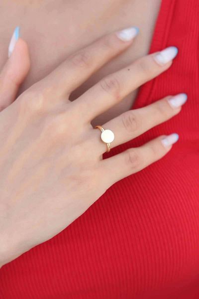 Daisy Circle Plate Gold Color Women's Ring