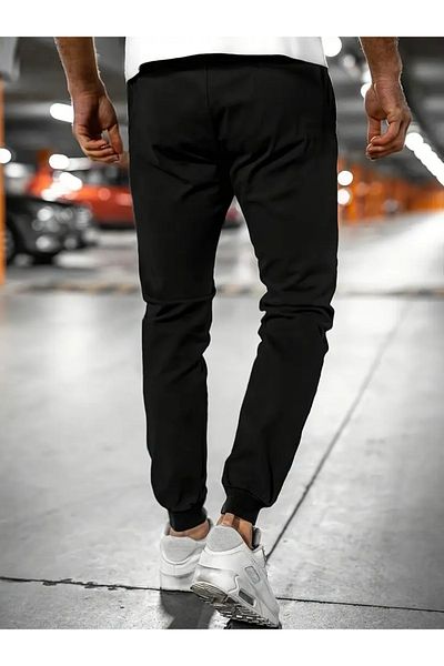 Last fashion Black Men's Elastic Leg Sweatpants