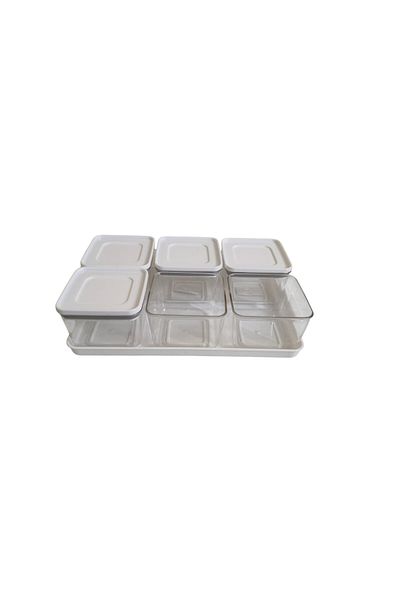 Leony 6 Compartment 13 Piece Breakfast Set / Storage Container Set with Tray and Vacuum Lid