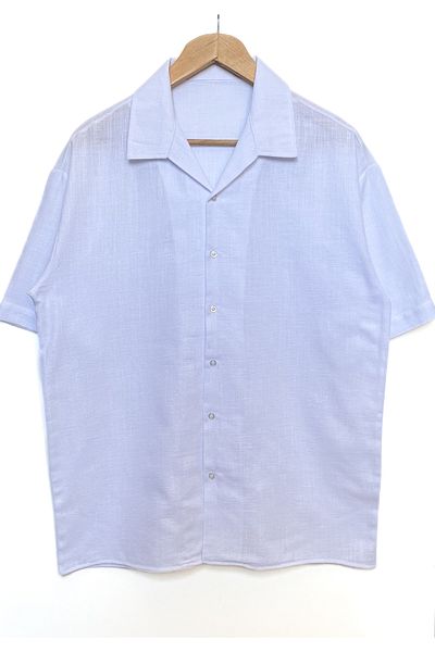 MİRMARONİ New Season Plus Size Oversize Cotton Linen Summer Short-Sleeved Shirt