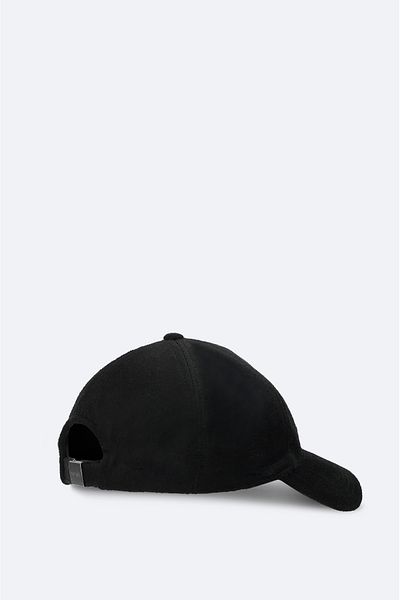 Avva Men's Black Wool Front Embroidery Detailed Stamp Hat A42Y9255