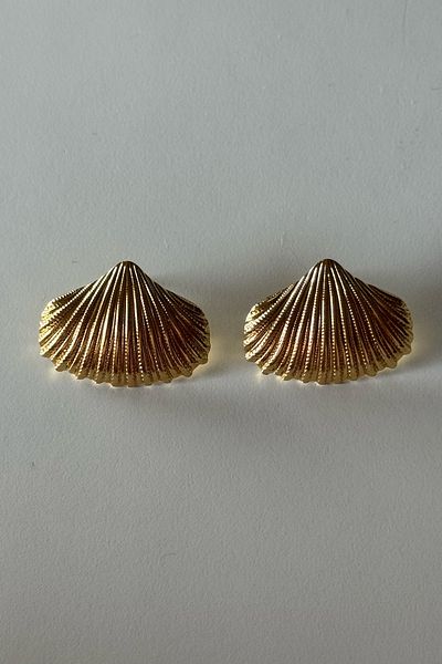 Beca Atelier Shell of Gold Steel Earrings