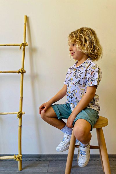 LULU Kids Boy's Sports Summer Set Top and Bottom Set Shorts and Shirt "Marbling" Model