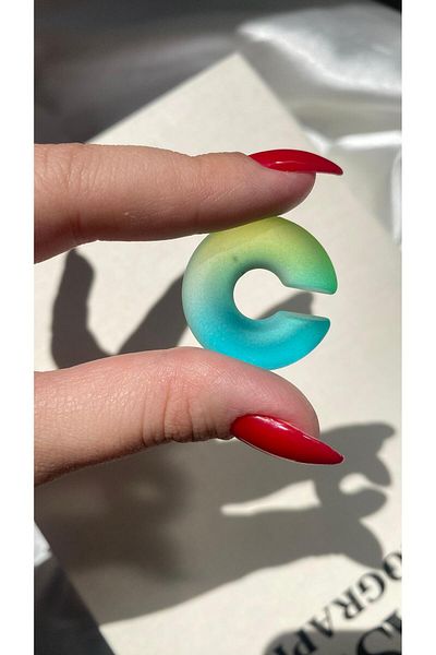 TAKIMOON Matte Double Color Hoop Cartilage Earrings
