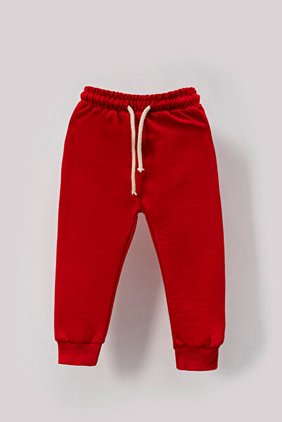 Bubito Tarz Etiketli Mevsimlik Pamuklu Bebek&Çocuk 2'li Alt Üst Takım-Kırmızı