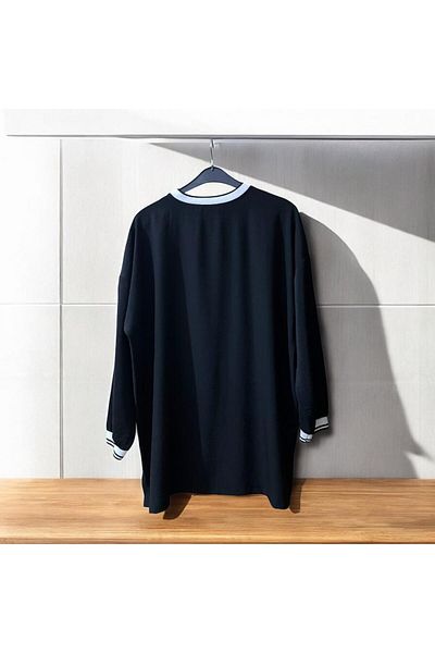 Butik Black Mother Tunic Non-Ironing Fabric