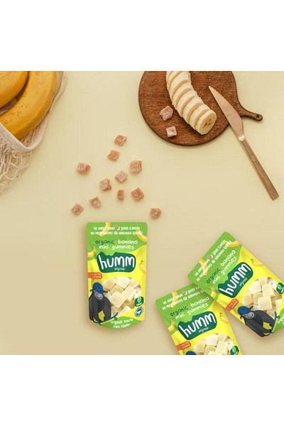 NEZADE STORE Humm Organic Banana Gluten Free Vegan Mini Cubes 30 Gr