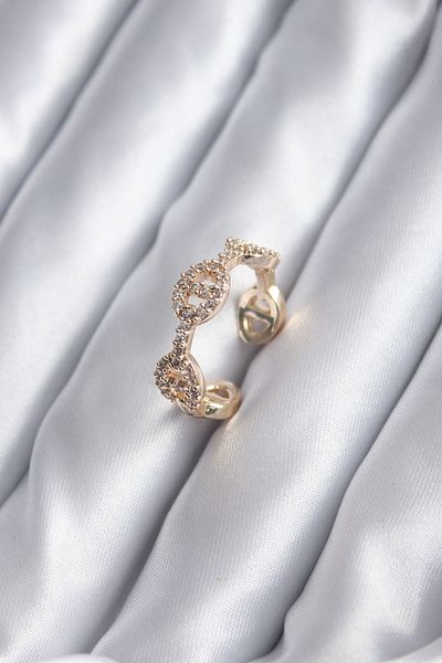 Clariss Gold Color Zircon Stone Women's Ring