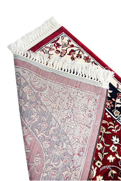 semazen Ravza Patterned Carpet Type Woven Prayer Rug - Red