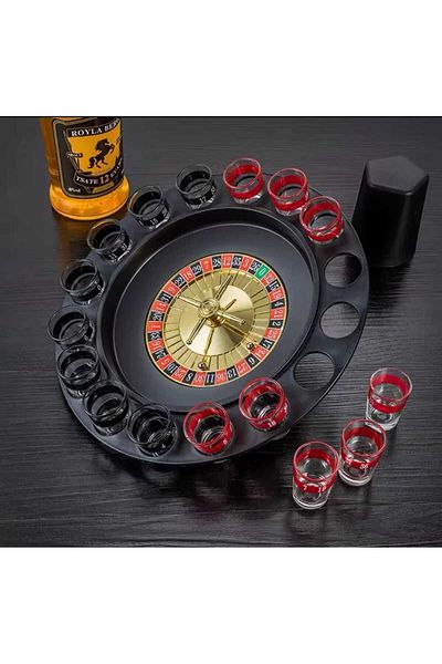 MRShopping Mr Large Size 16 Shot Glass Roulette Game Fun Party Game Set Fun and Enjoyable Gift