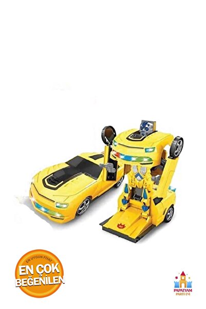 PapatyamPartiEvi Pilli Işıklı Hareketli Robot Oyuncak Araba - Işıklı Sesli Ro...