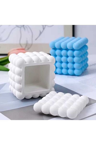 rakaymu Decorative Bubble Organizer Box with White Lid