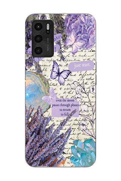 moonset Oppo A16 / A55 Uyumlu Just Start Tasarımlı Baskılı Şeffaf Telefon Kılıfı
