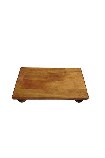 AR&MA WOOD Wooden Rectangular Cake Serving Plate - Risus Ball Footed, 17X30 cm
