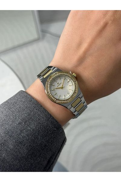 Homies Guaranteed Premium Women's Wristwatch Gold-Silver (White Dial) Rshms-196