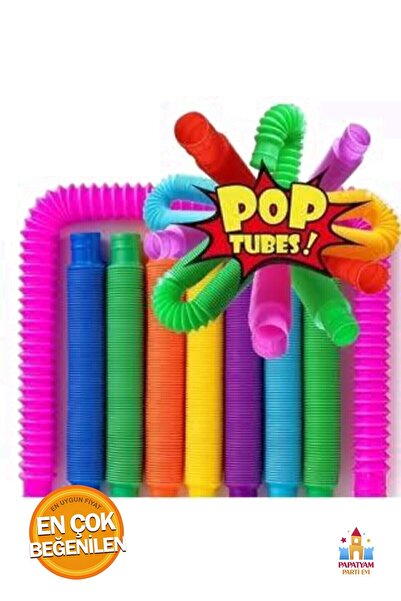 PapatyamPartiEvi مجموعة أنابيب بوبيت الملونة - أنابيب ألعاب لتخفيف التوتر