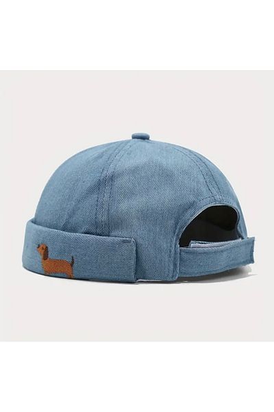 Accessories Детска шапка Vanilla Avenue Light Blue Jeans Denim с дизайн на хип-хоп унисекс, кучешки мотив