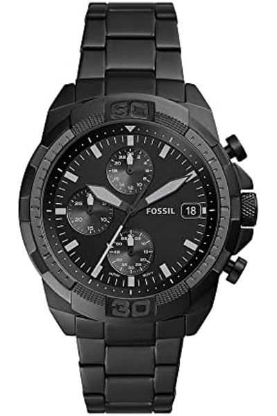 Fossil Men's Bronson Chronograph, Black-Tone Stainless Steel Watch, FS5853