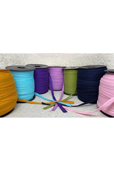 BİGÜMEX Karışık 1 Cm Eninde 7 Renk Dar Dokuma Şerit Balıksırtı Ekstrafor Şeri...