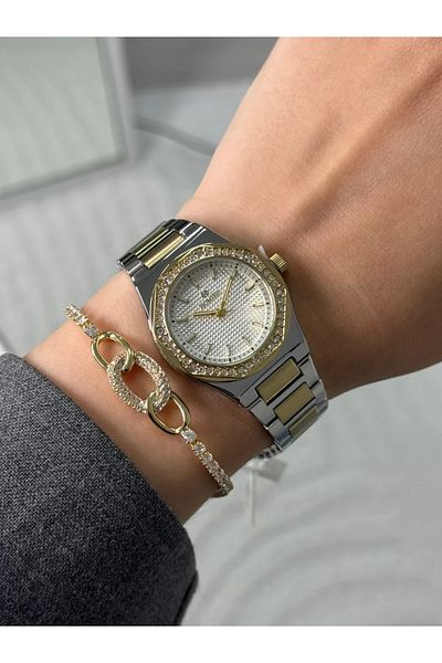 Homies Guaranteed Premium Women's Wristwatch Gold-Silver (White Dial) Rshms-196