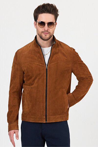 Orkır collection Taba Hakiki Oğlak Derisi Çift Taraflı Franco Süet Erkek Deri...