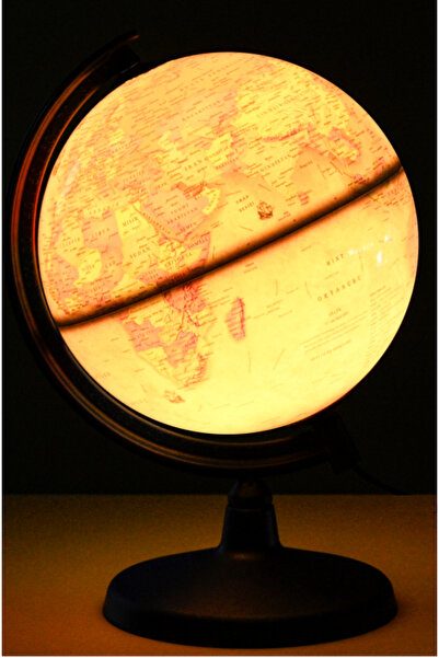 Artı Harita KABLOSUZ LED IŞIKLI (PİLLİ) ANTİK DÜNYA KÜRE YERKÜRE 26 cm Çap