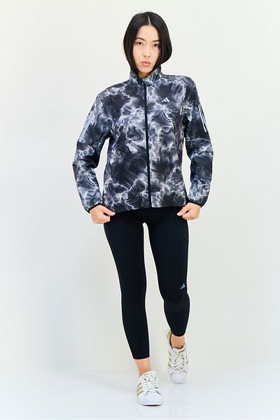 adidas Women Sportswear Fit Long Sleeve Running Jacket, Multicolor