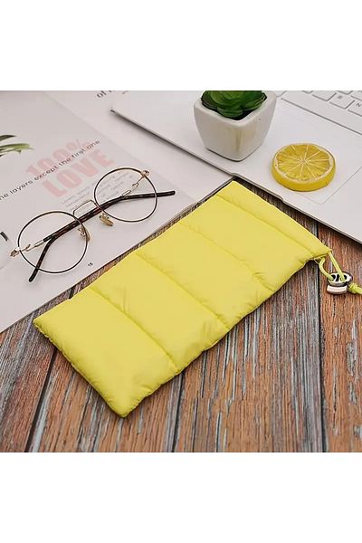 TATA CRAFT Microfiber * Yellow Glasses Container Portable Cloth Bag for Men and Women