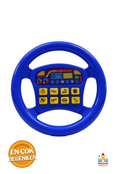 PapatyamPartiEvi Türkçe Konuşan Pilli Araba Direksiyonu Oyuncağı - Eğlenceli Sürüş Deneyimi
