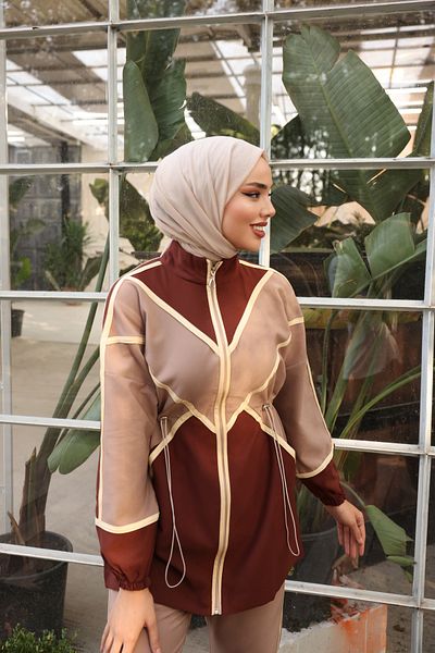 MİMİ Luxury Wear Set de trening Hijab cu fermoar - Set de două