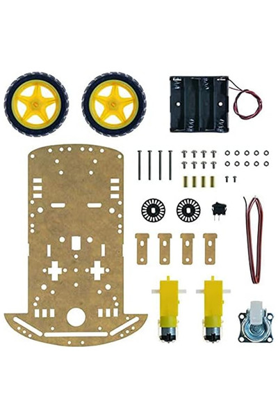 Genel Markalar Demonte 2WD Akıllı Robot Araba Şasi Kiti DIY Pleksi Tekerlek Motor Çizgi İzleyen Engelden Kaçma