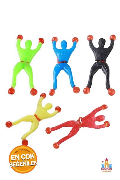 PapatyamPartiEvi Sağlam Yapışkan Camda Takla Atan Örümcek Adam Oyuncak - Duva...