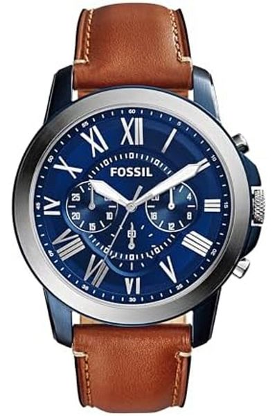 Fossil Leather Mens Quartz Watch