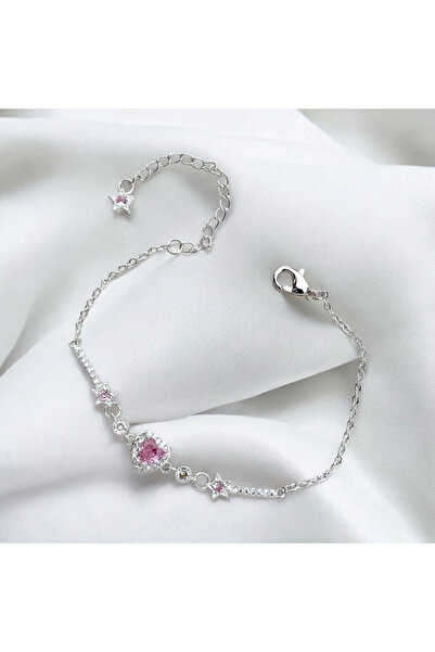 Harlofia Jewelry Gümüş Kaplama Kuyruklu Yıldız Detaylı Kalp Heartnova Bileklik