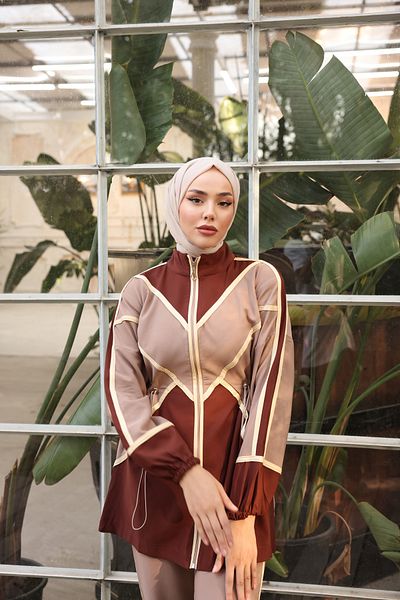 MİMİ Luxury Wear Set de trening Hijab cu fermoar - Set de două
