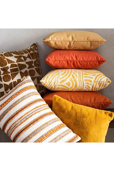 Mudo Home Aurora Mustard Throw Pillow 50x50
