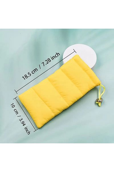 TATA CRAFT Microfiber * Yellow Glasses Container Portable Cloth Bag for Men and Women