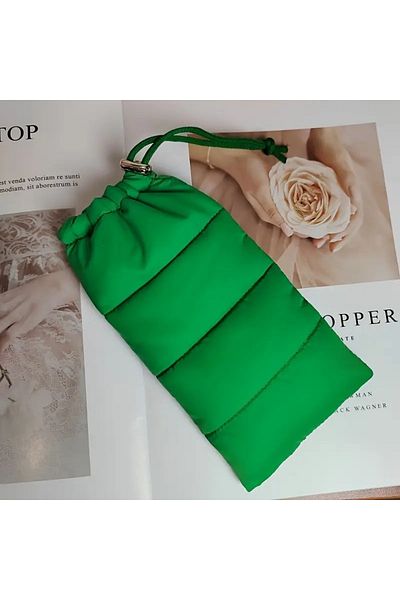 TATA CRAFT Microfiber * Green Glasses Container Portable Cloth Bag for Men and Women
