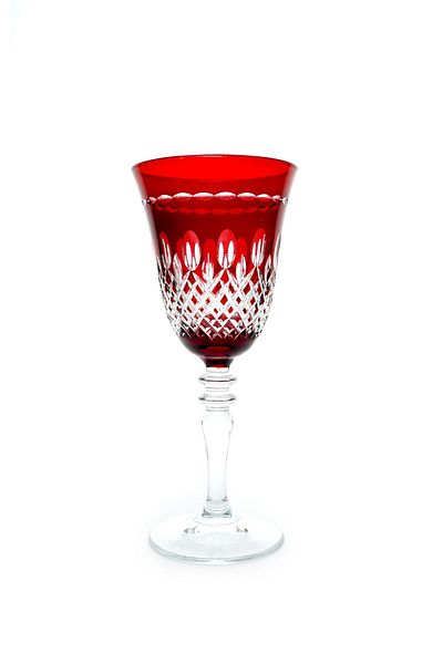 Kristal Market كأس ماء مصنوع يدويًا من الكريستال الملون الفاخر على شكل قطرة من الجانب