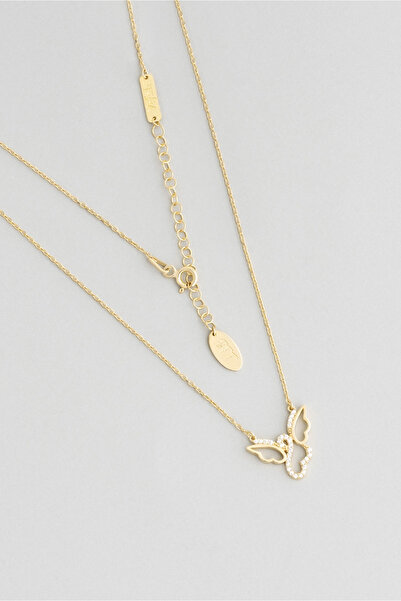 So CHIC... Vefalı Bff 18 Ayar Sarı Altın Kaplama 48 Cm Gümüş Arkadaş Kolyesi