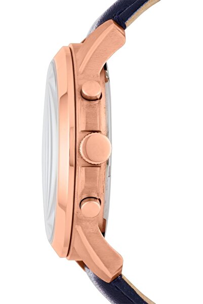 Fossil Men Grant Stainless Steel Quartz Chronograph Watch, Blue/Rose Gold, One Size, FS4835IE