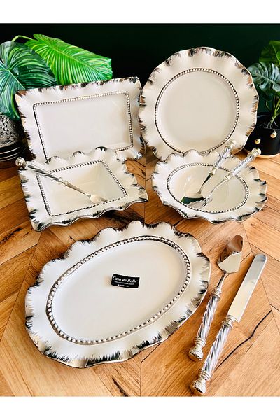 CASA DE BELLA Silver 5 Piece Embossed Presentation Serving Set