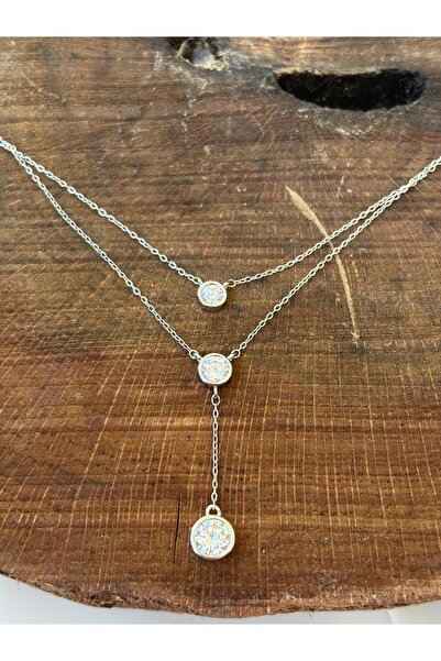 muheres قلادة مطلية بحجر الزركون موديل داملا