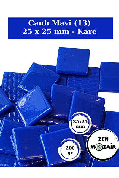 Zen Mozaik Sanatsal Mozaik Çalışmalarınız için 25 x25 mm - Kare Cam Mozaik Taşı
