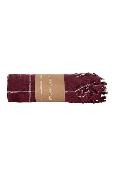 Mudo Home Claret Red Edwin Blanket - Multi-Purpose, 140x140